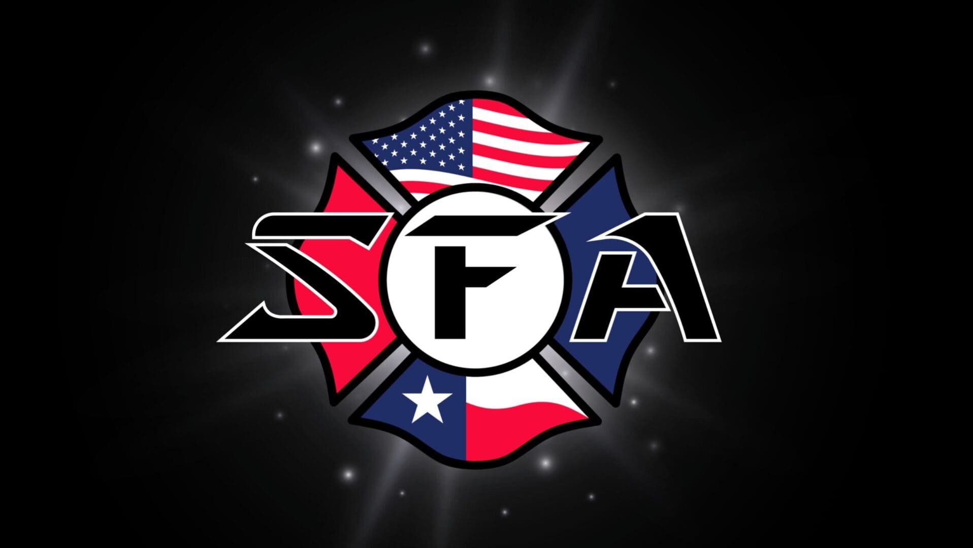 SFA logo with US and Texas flags.