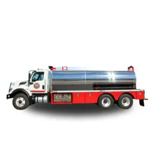 White fire truck with a water tank.