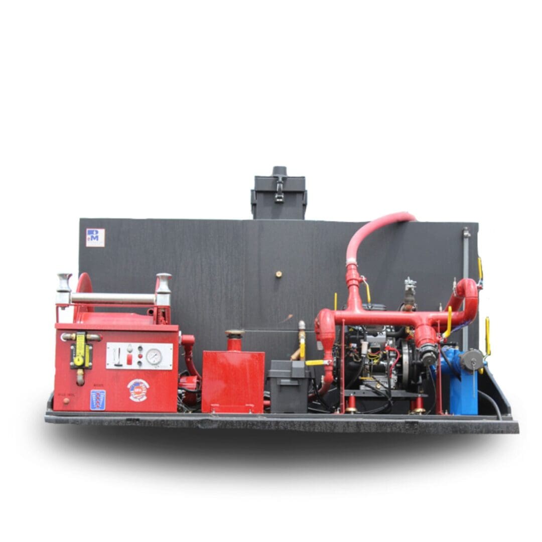 Portable fire pump system on trailer.