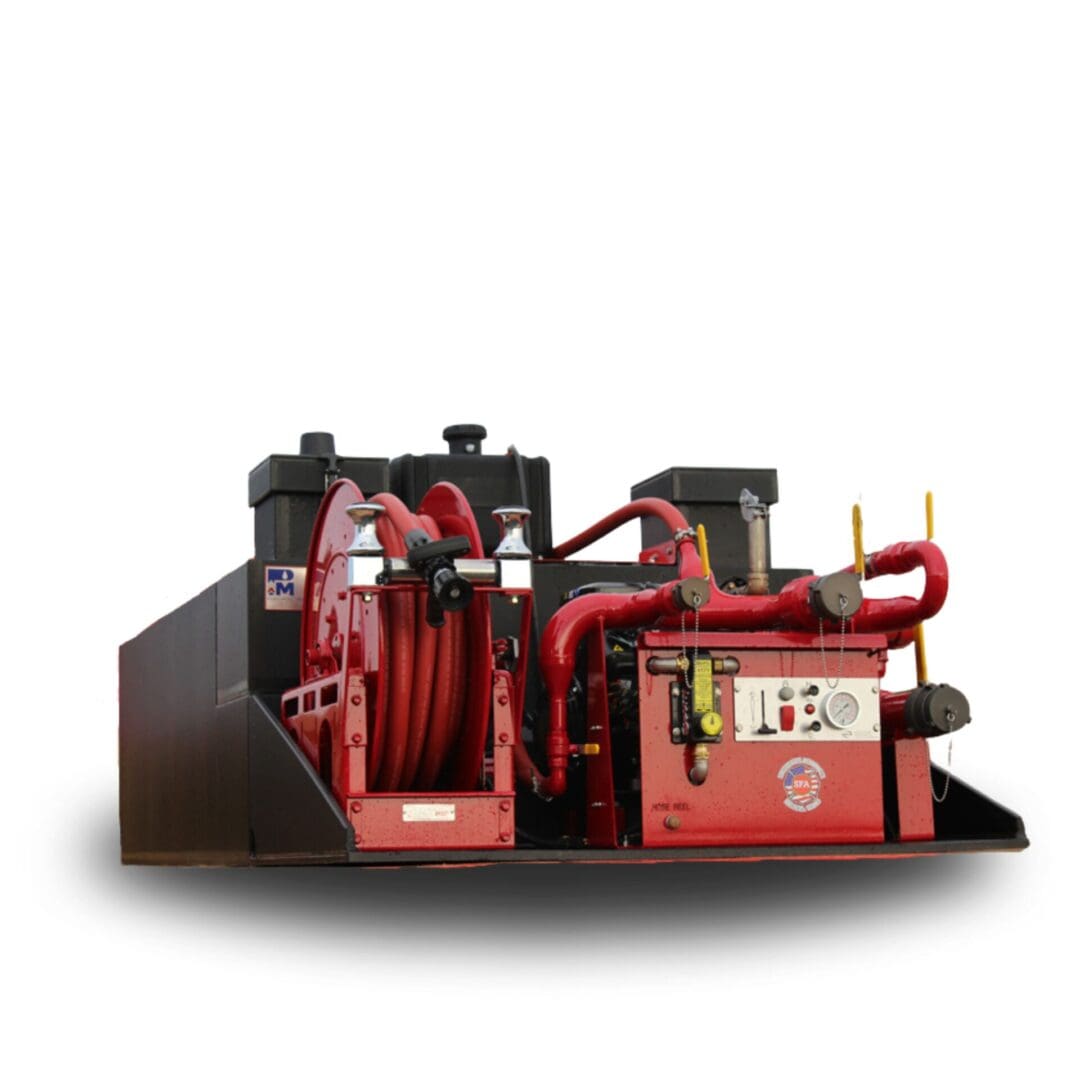 Fire suppression system with hose reel.