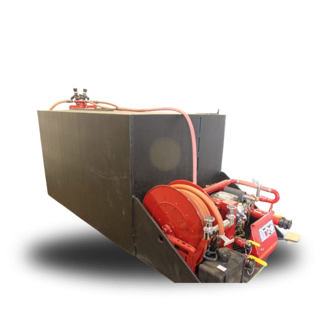 Fire suppression system with hose reel.