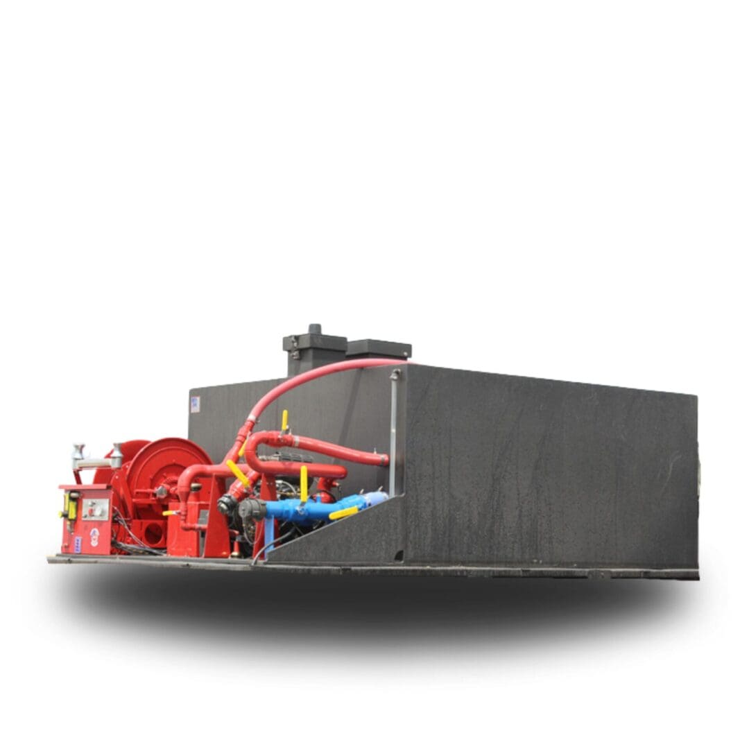 Fire suppression system with hose reel.