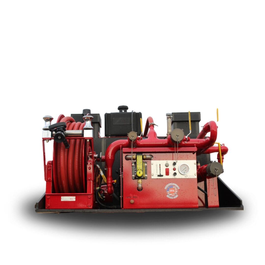 Fire suppression system with hose reel.