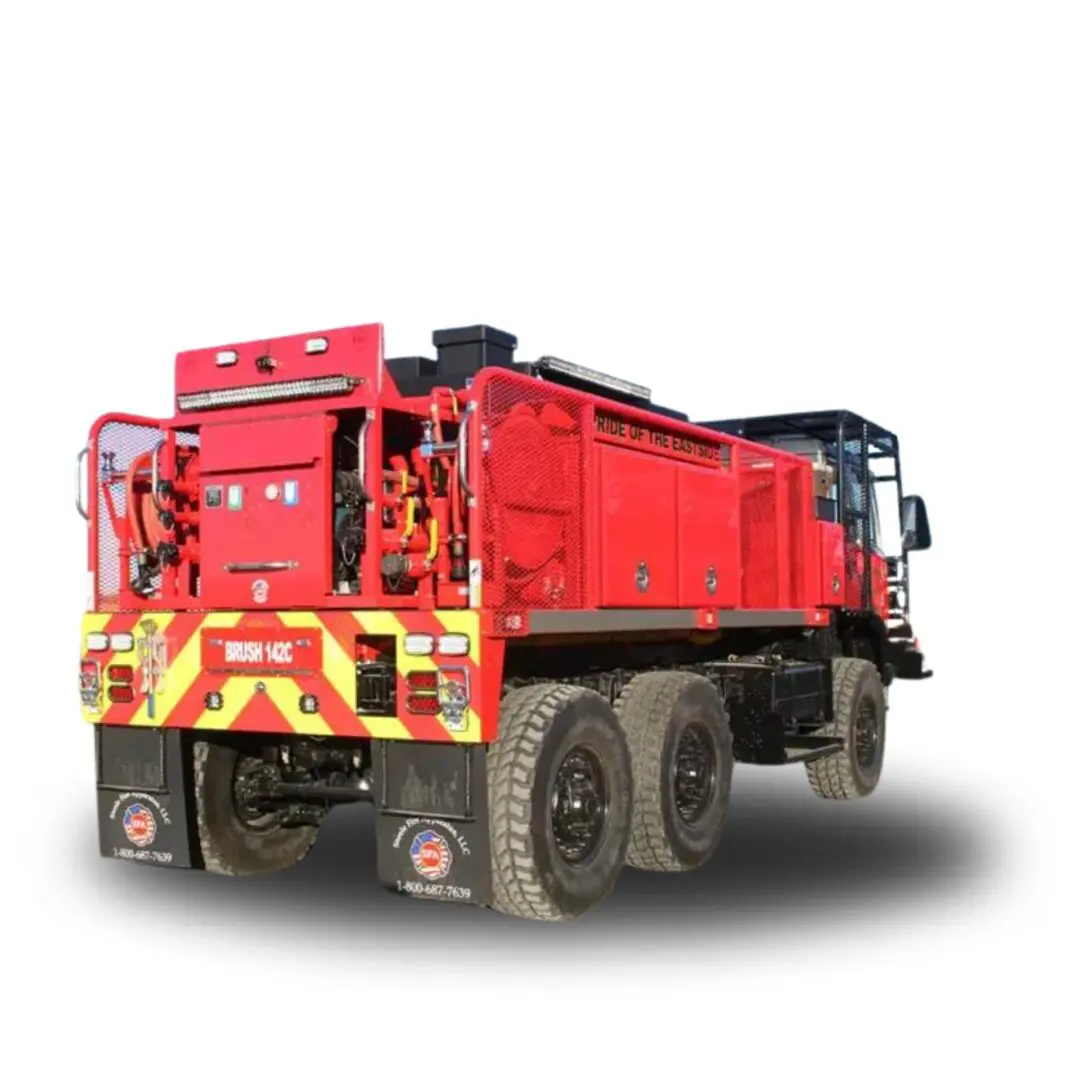 Red fire truck with Brush 42C logo.