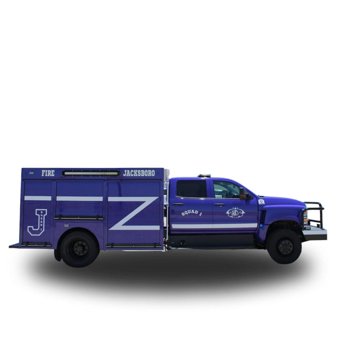 Purple fire truck, Jacksboro Squad 1.